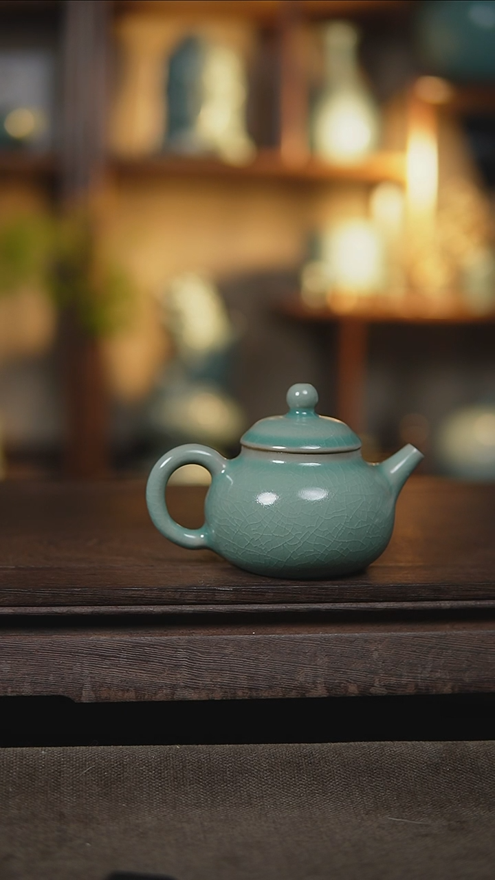 【闪购商品】杯仿古翡翠绿小融天壶瑕