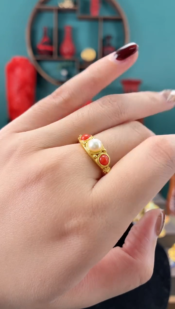 非遗手工花丝镶嵌戒指