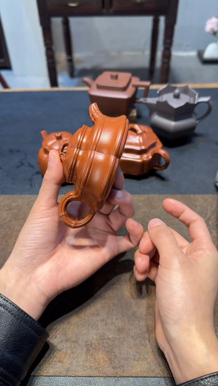 茶壶紫砂D***n海棠竹鼎 扁