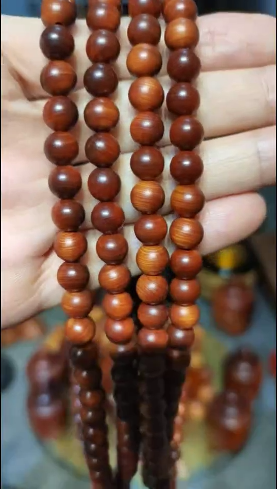 木崖柏卡0.8,108颗，佛珠木质文玩民族风工艺单圈