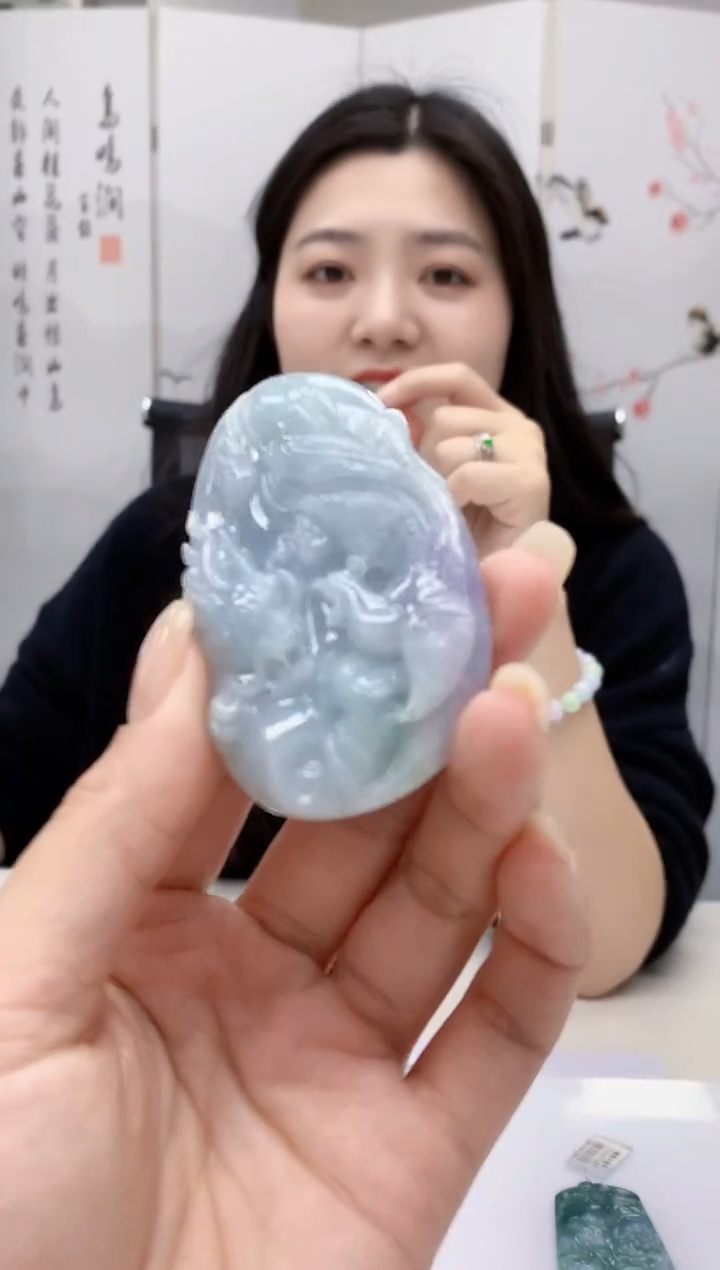 【闪购商品】定制翡翠未镶嵌0405lr-毛货挂件16