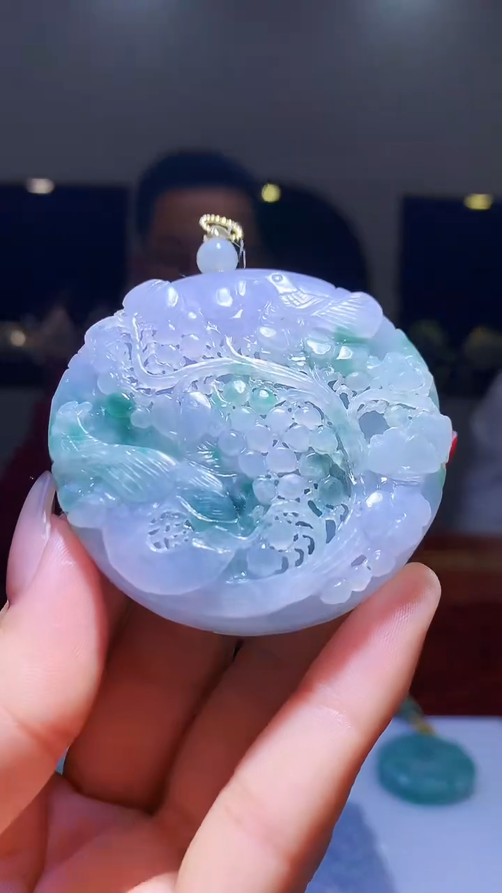 【闪购商品】定制翡翠未镶嵌1002hm-毛货挂件