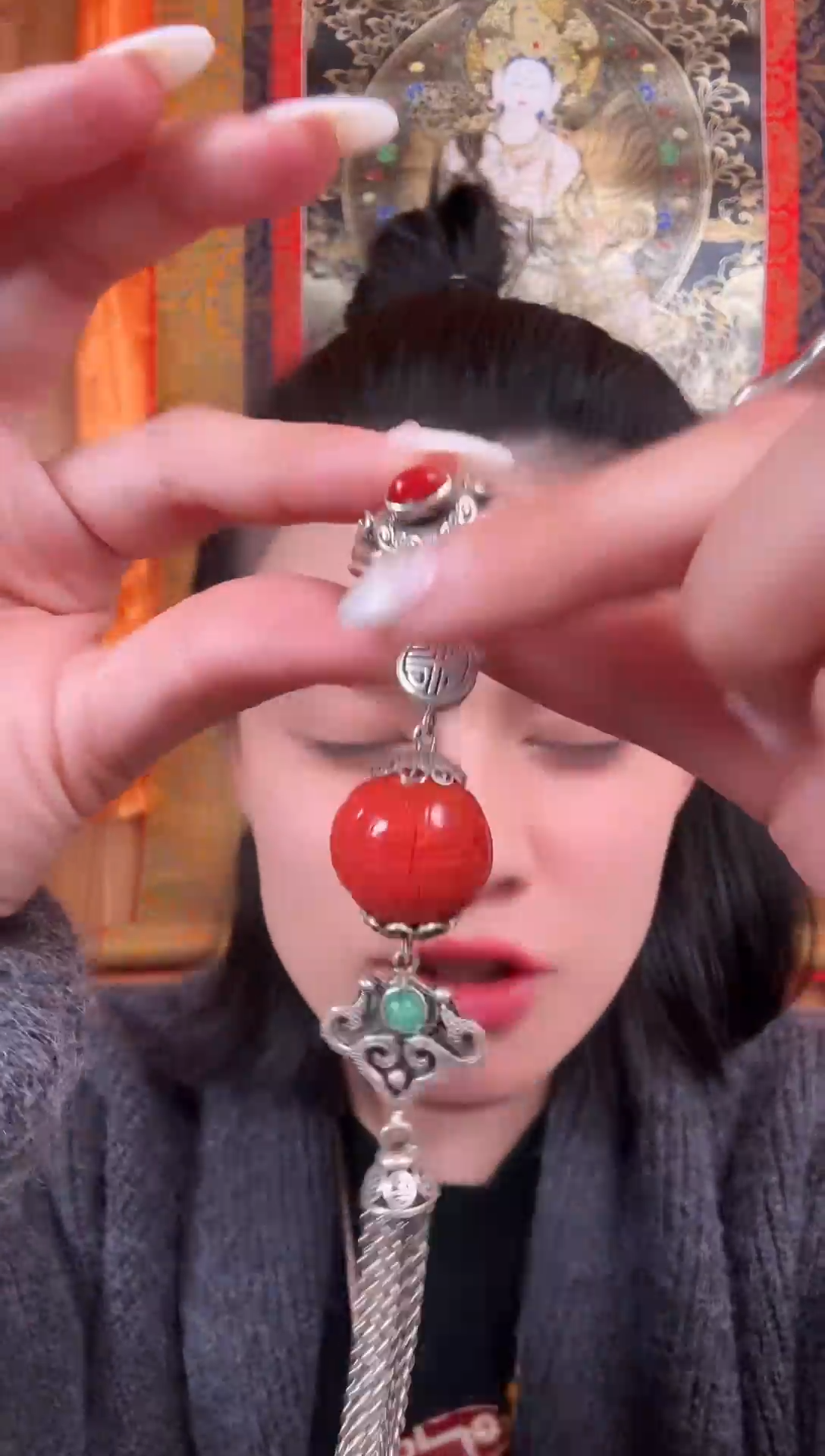 铁合金花岗石藏式风格珠串