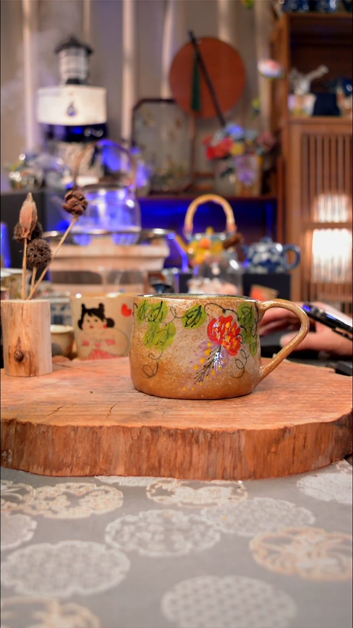 【闪购商品】杯子紫藤花手工手绘手工手绘