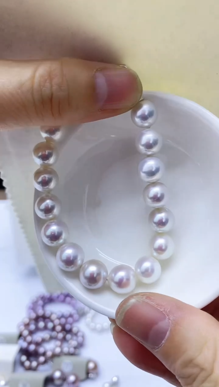 【闪购商品】淡水珍珠耳饰银S925镶嵌白珠手链