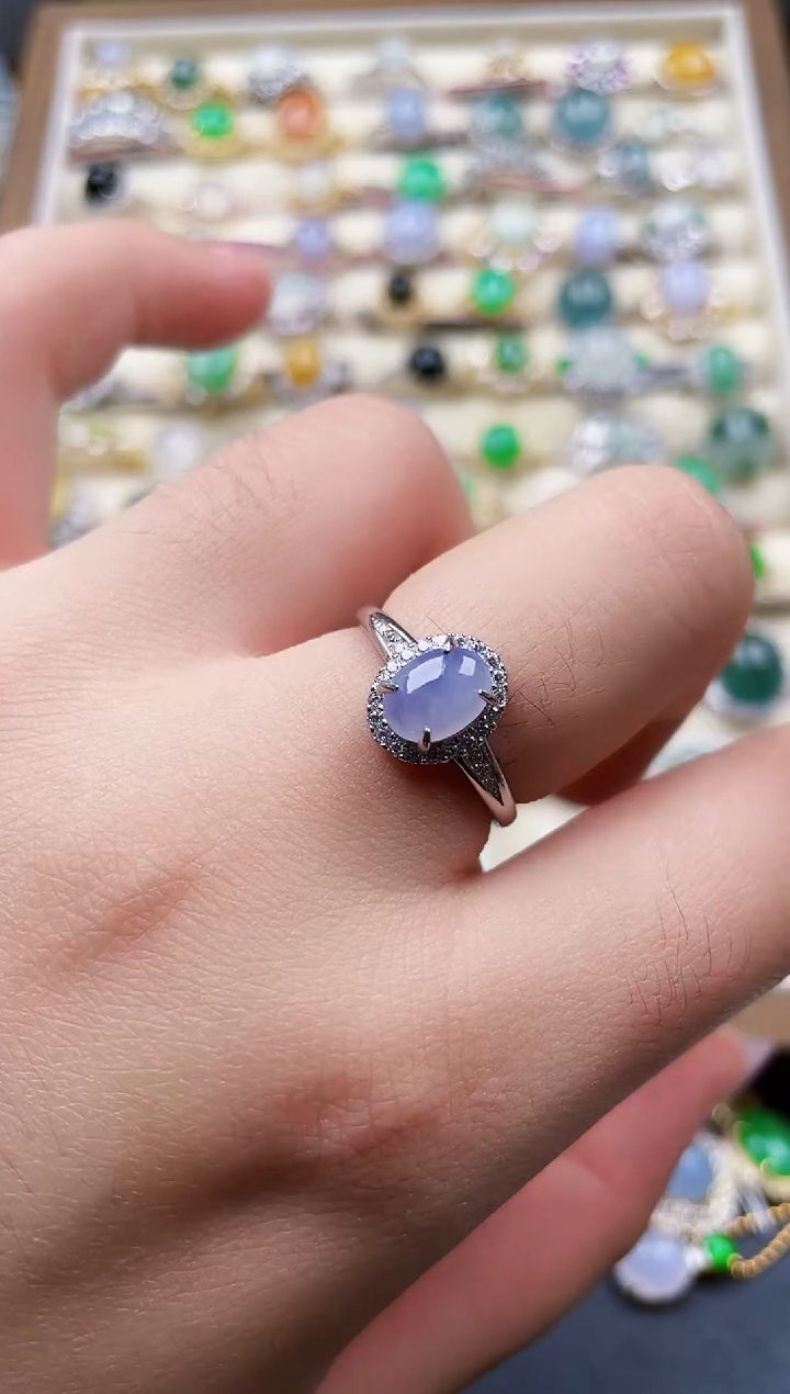 银S925镶嵌戒指翡翠92