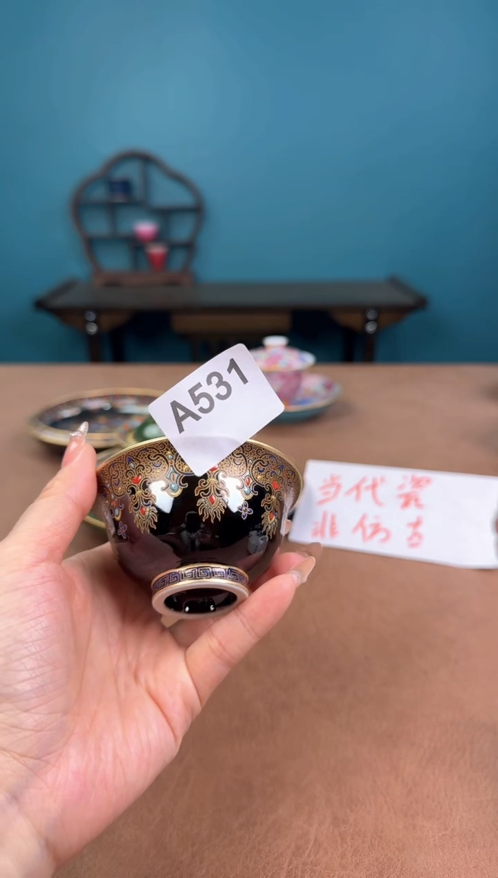 a531珐琅彩微瑕敦煌杯杯！