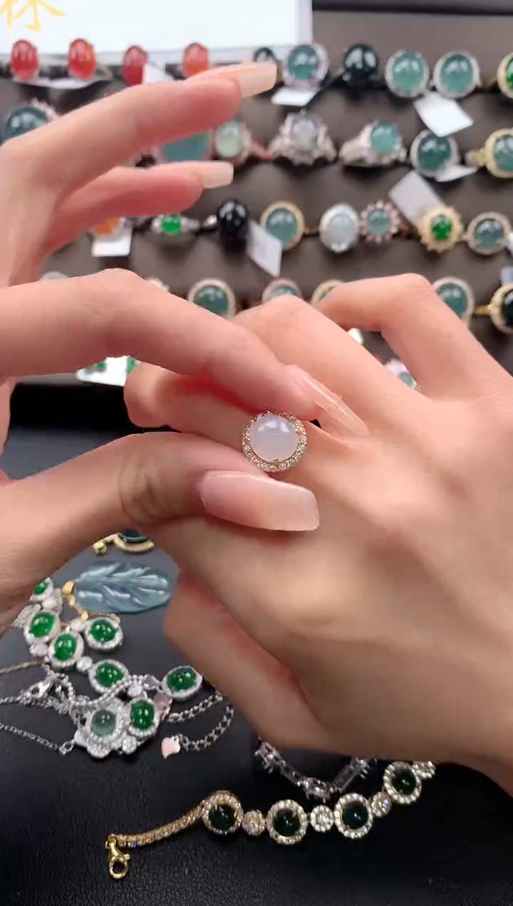 【闪购商品】翡翠戒指银S925镶嵌31313131