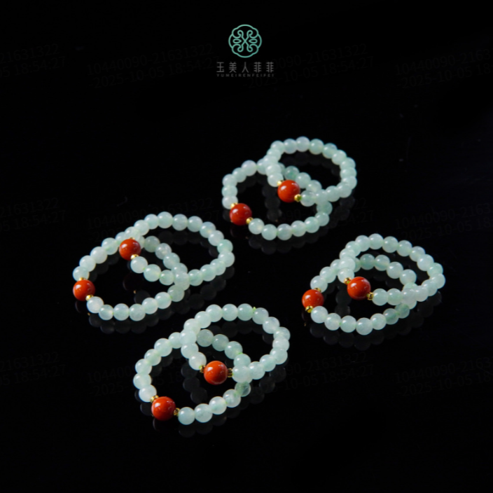 石惑珠宝%翡翠小米珠戒圈约3mm%多样性发一