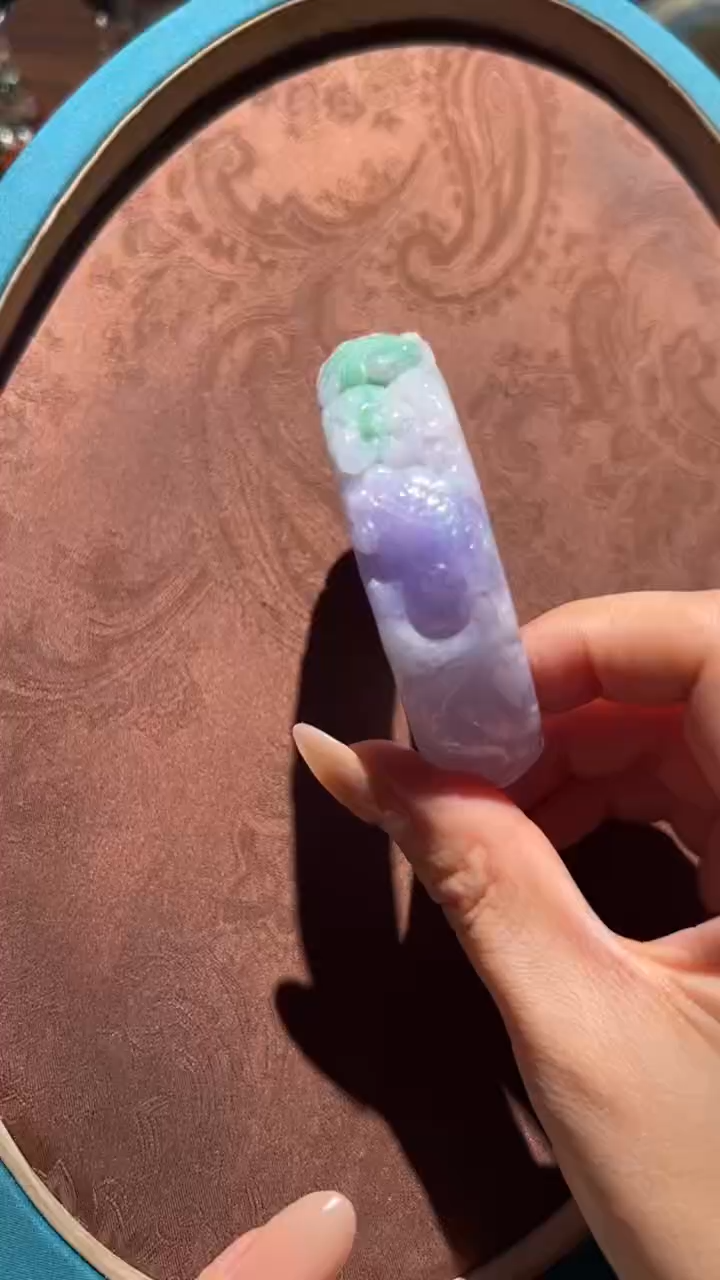 【闪购商品】翡翠手镯未镶嵌红翡绿翠 10号