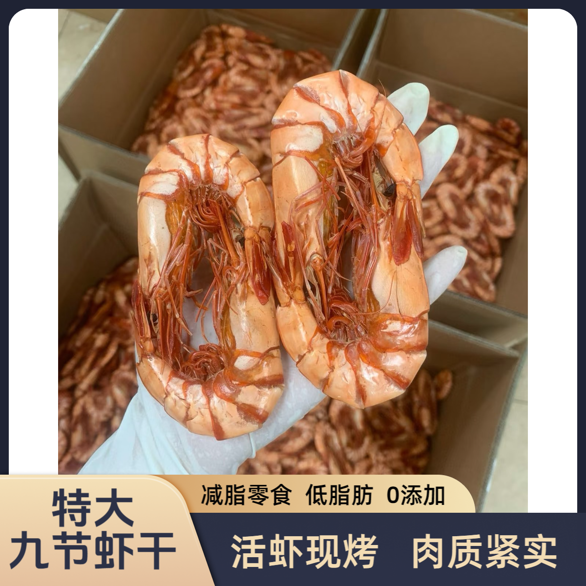 九节虾干特大干虾斑节虾干对虾干烤虾干即食大号孕妇零食海鲜干货