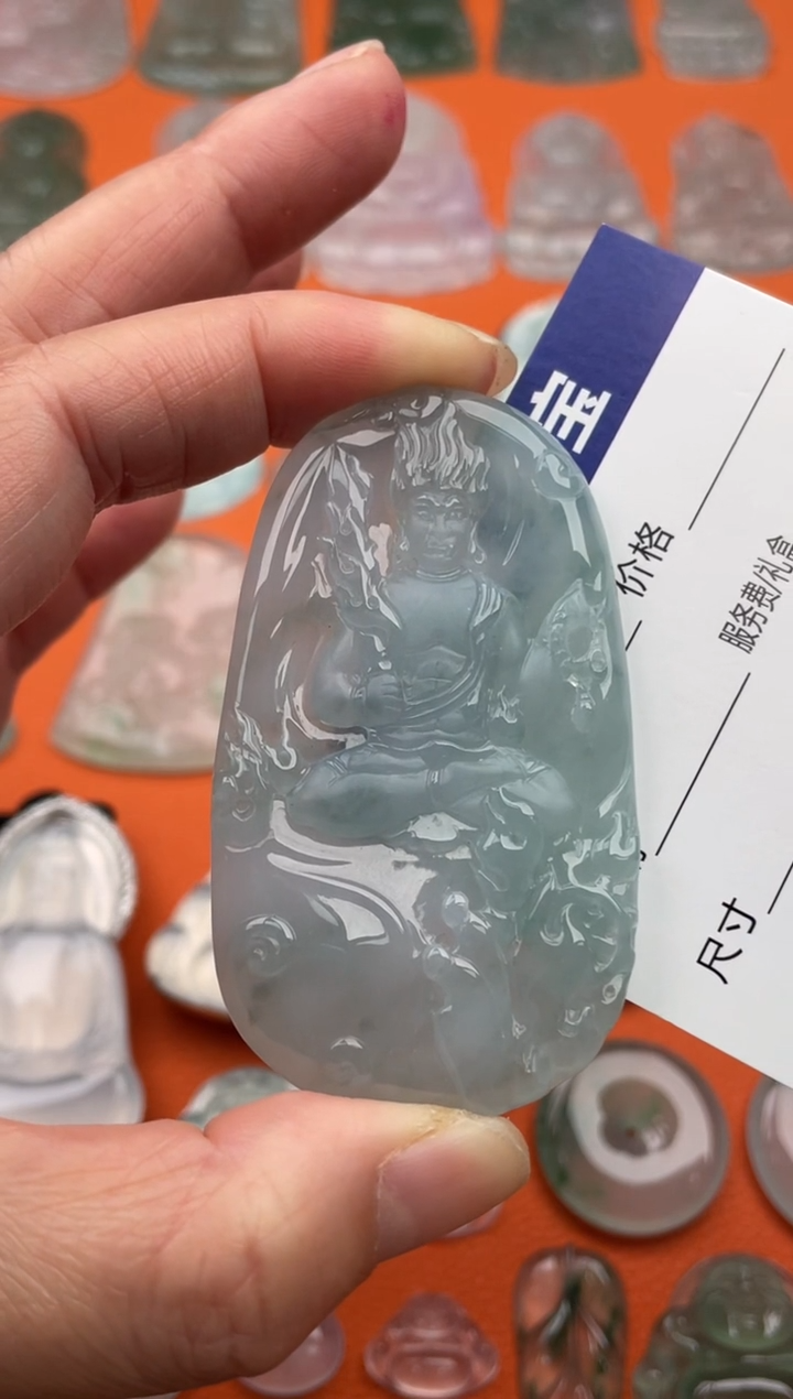 【闪购商品】翡翠颈饰未镶嵌不动明王66.1/37.3/6.2