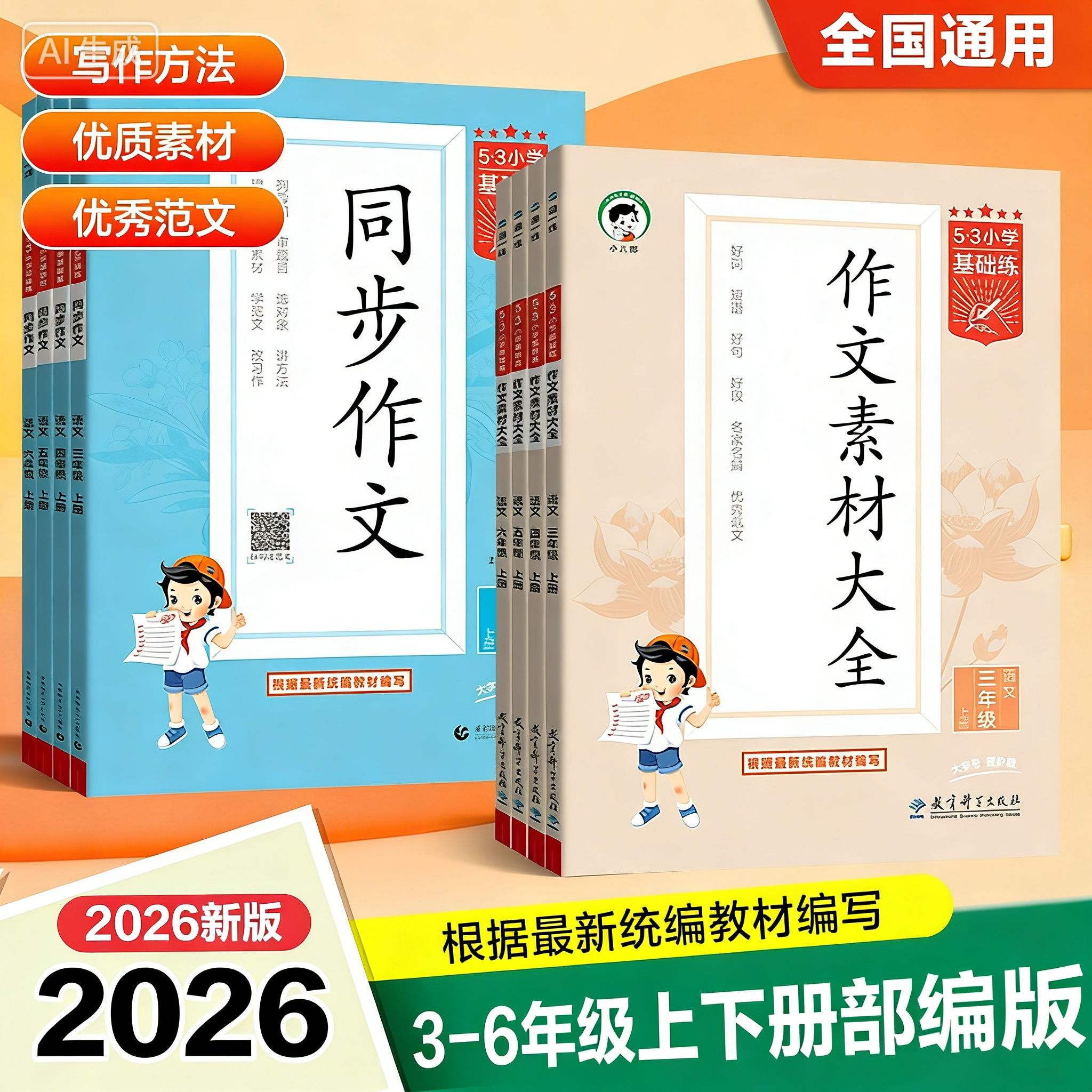 2026版《5.3》小学基础练语文  3-6年级上下册  同步作文+作文素材