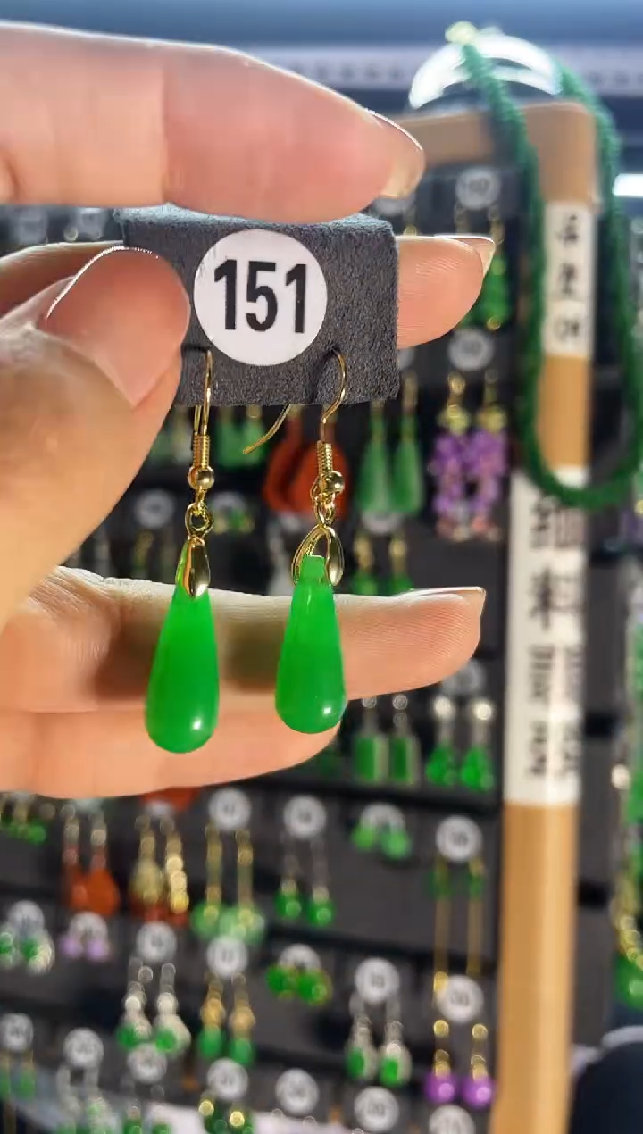 【闪购商品】翡翠耳饰银S925镶嵌151..