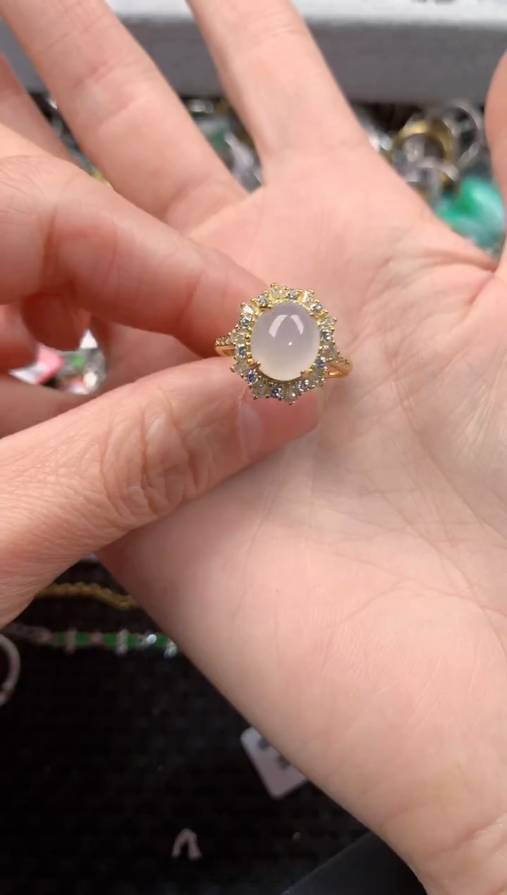 银S925镶嵌戒指翡翠777      9