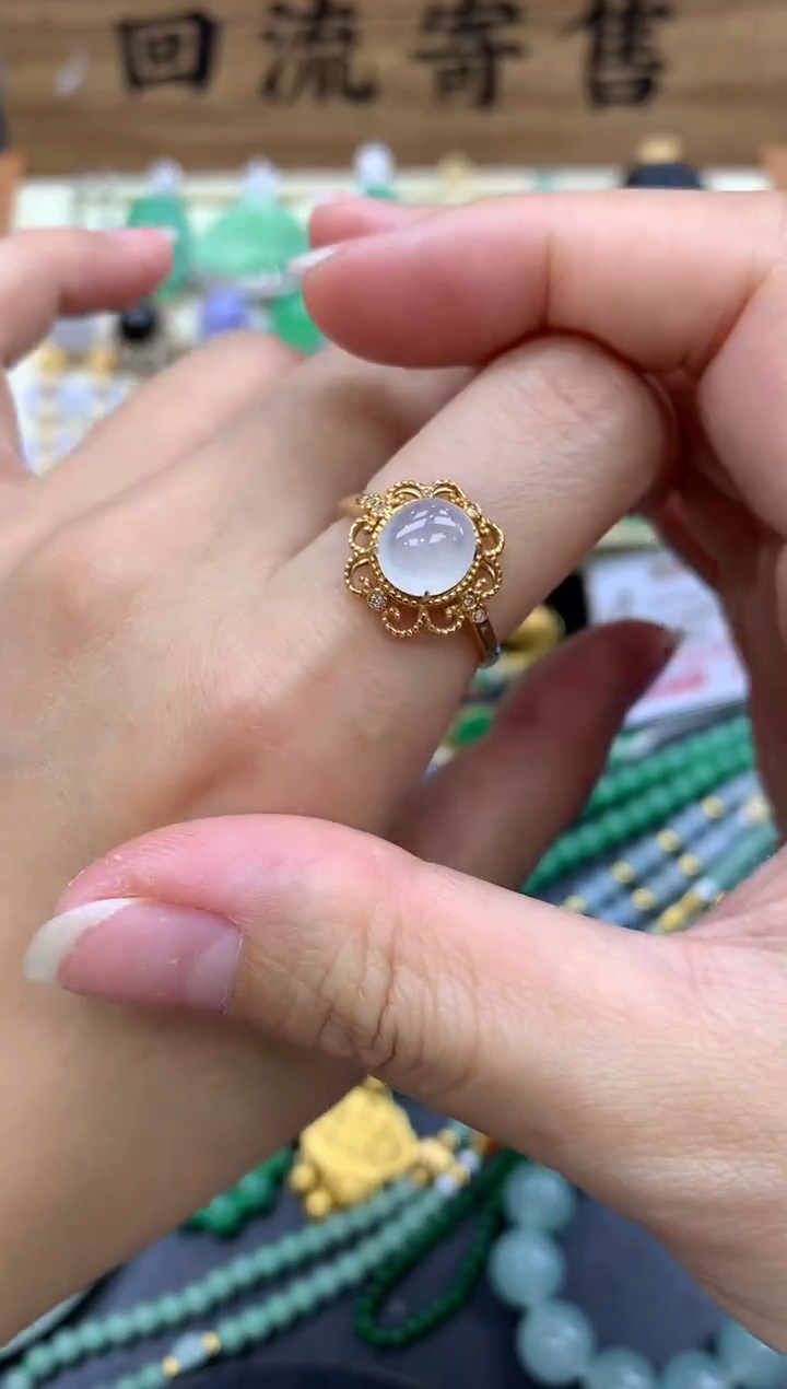 【闪购商品】翡翠戒指18K金镶嵌230-中国好珍宝