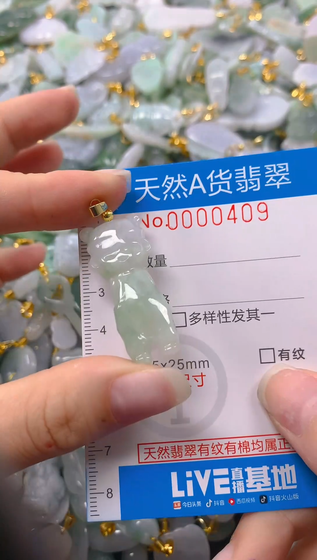 颈饰未镶嵌翡翠净货挂件-0409