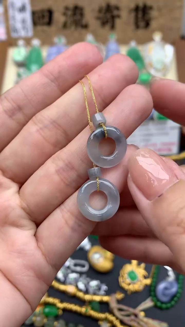 【闪购商品】翡翠耳饰18K金镶嵌100-中国好珍宝