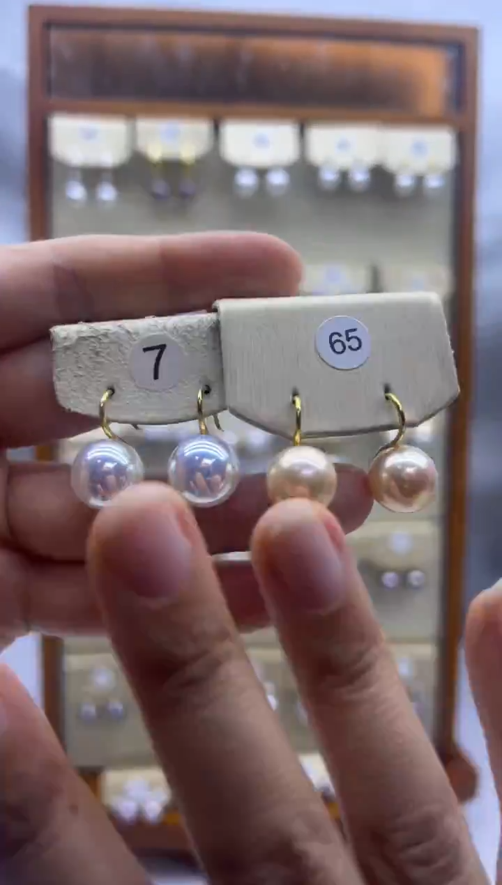 未镶嵌耳饰淡水珍珠7+65