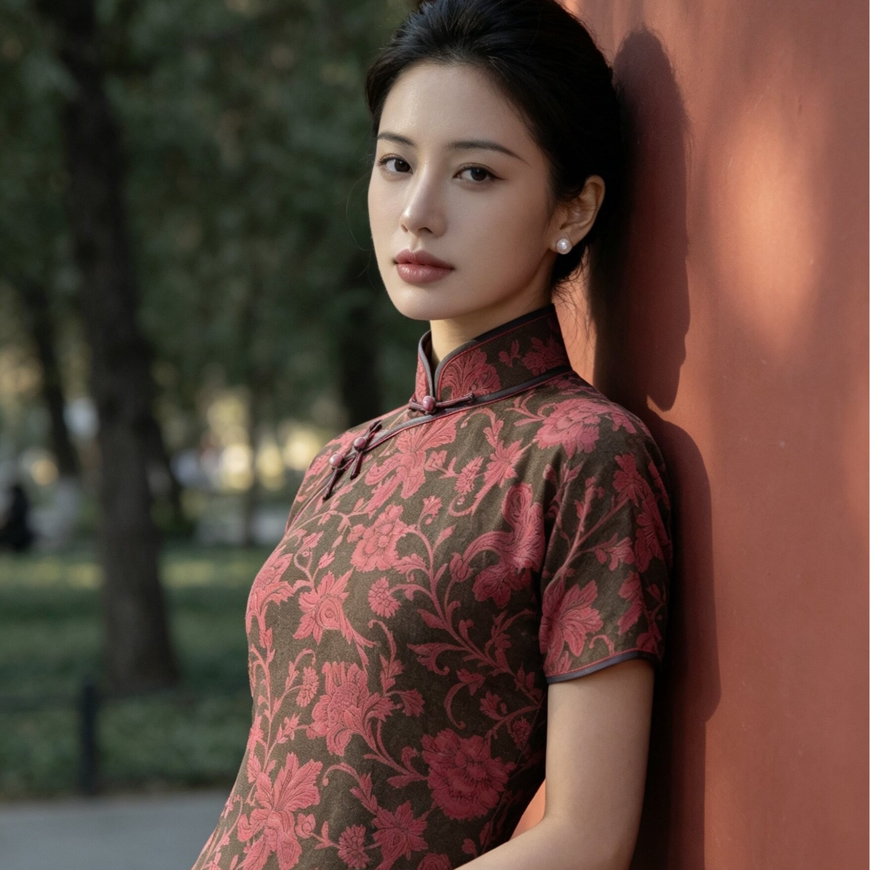 花开半夏』莨纱真丝全开襟古法旗袍桑蚕丝春夏季优雅复古高级感