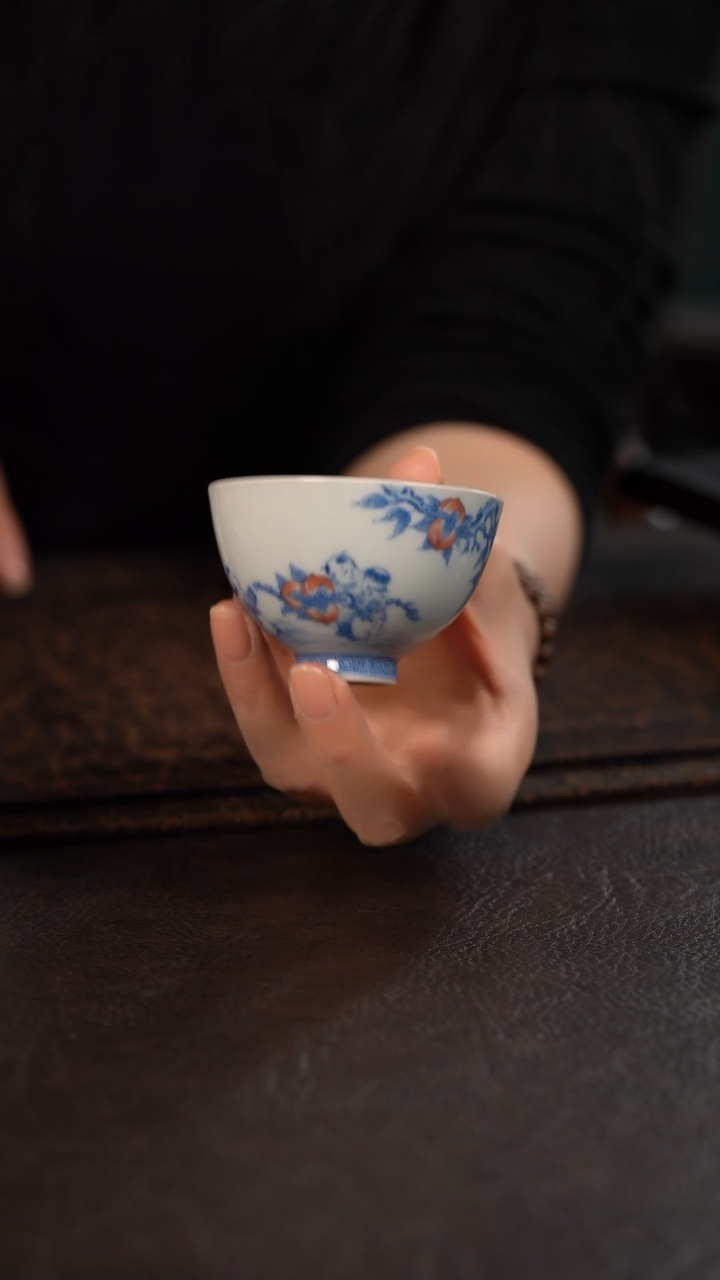 【闪购商品】杯聚澜堂九桃五福鸡心杯