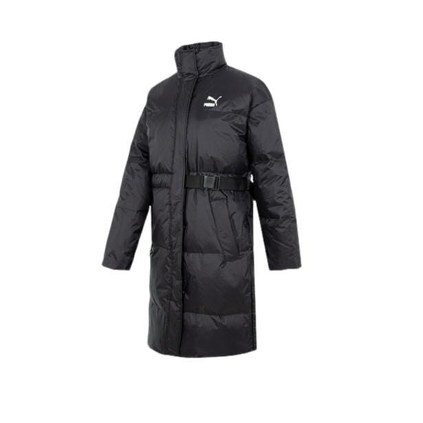 PUMA/彪马【瑕疵洞+勾丝】印花立领中长款保暖羽绒服 女款537602-01