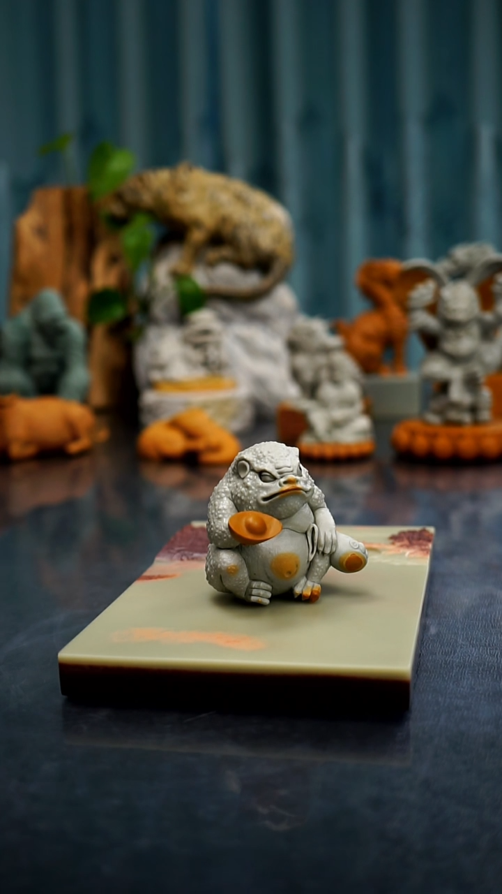 【闪购商品】松花石元宝金蟾茶宠