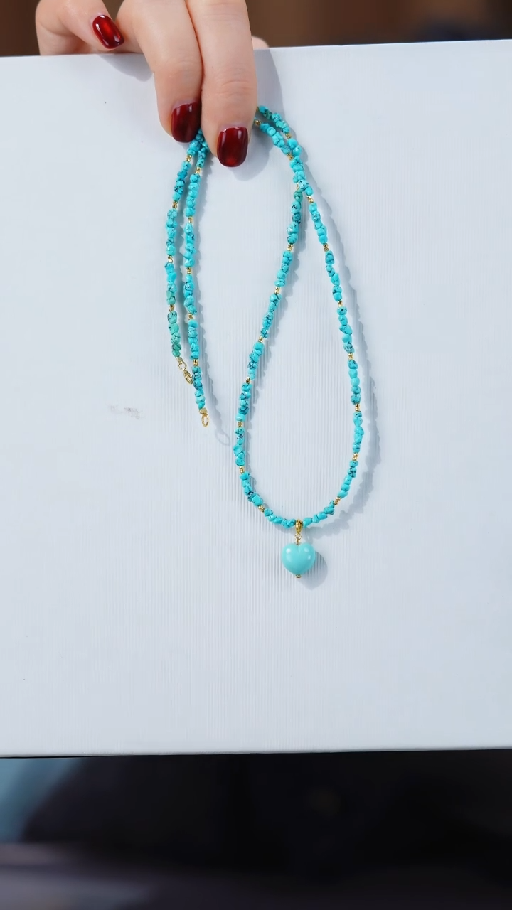 【闪购商品】绿松石项链18K金镶嵌1