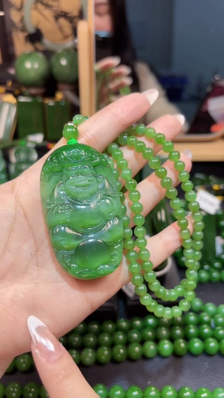 【闪购商品】和田玉（碧玉）吊坠(赠链)未镶嵌1