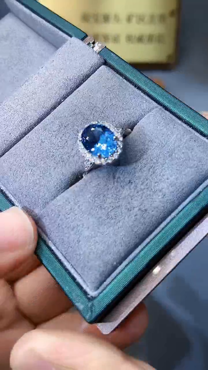 【闪购商品】海蓝宝石戒指银S925镶嵌354