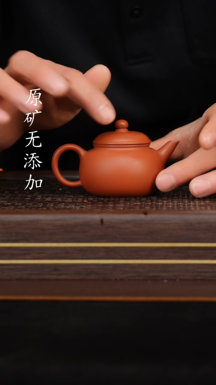【闪购商品】原矿无添加紫砂壶龙山朱泥匏尊水平100