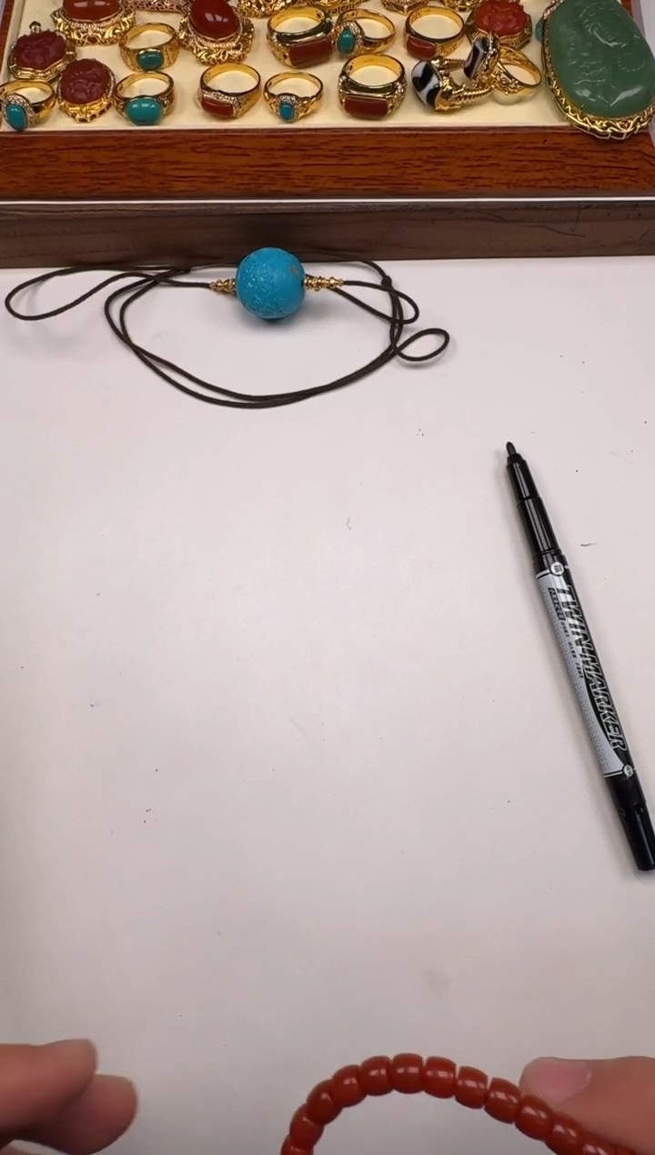 18K金镶嵌南红玛瑙挂件B****~手串手串