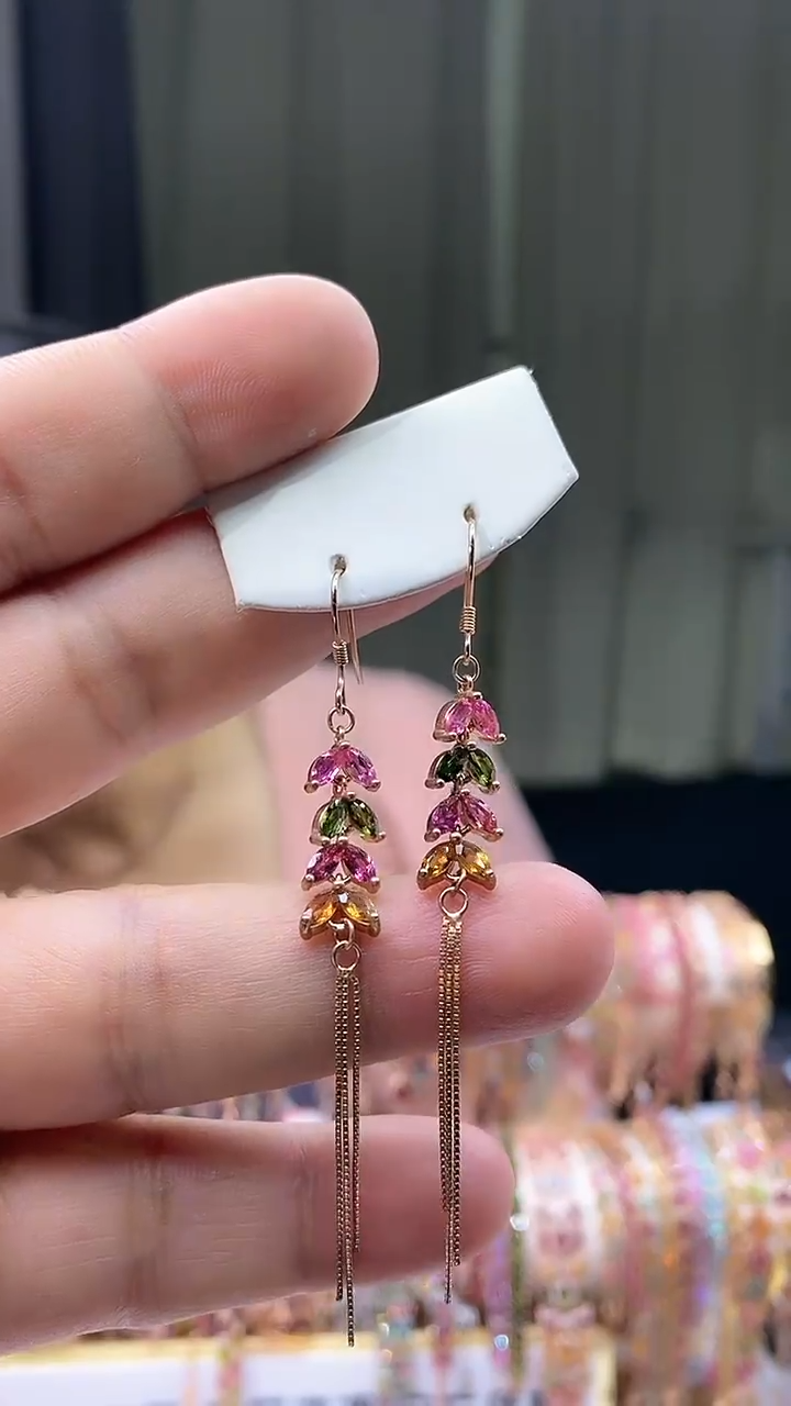 【闪购商品】碧玺耳钩银S925镶嵌15615656566165