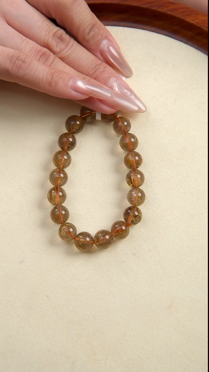 【闪购商品】水晶手串未镶嵌天然金发晶单圈手串