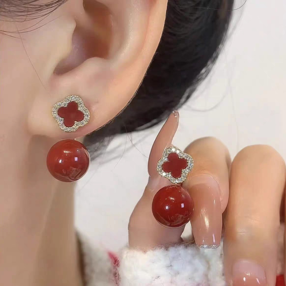 铜合金耳饰 气质轻奢百搭简约简约优雅精致网红设计师耳环F3031