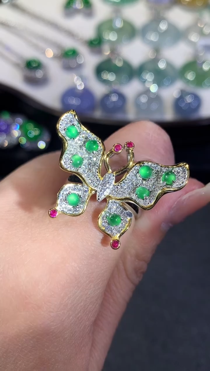 【闪购商品】翡翠戒指银S925镶嵌21-戒指（多样性发货一件