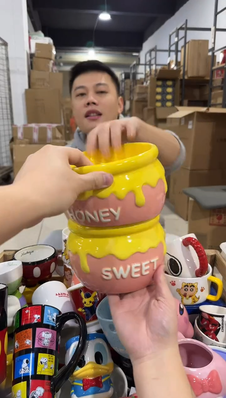 瓷片粉色蜂蜜狗粮碗2件套