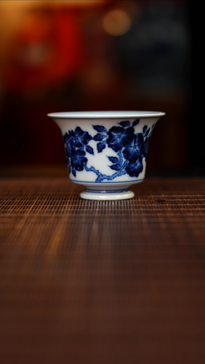 【闪购商品】杯待月观山80CC牡丹花马蹄杯