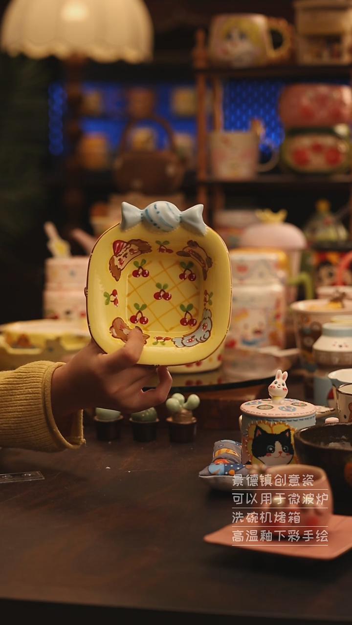 陶瓷景德镇可爱陶瓷釉下彩绘设计师款