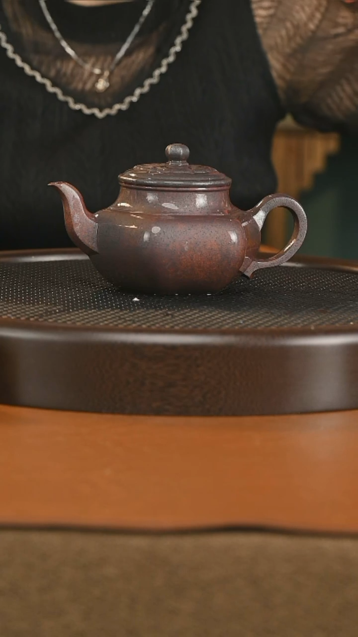 茶壶紫砂精品柴烧六方菱花781