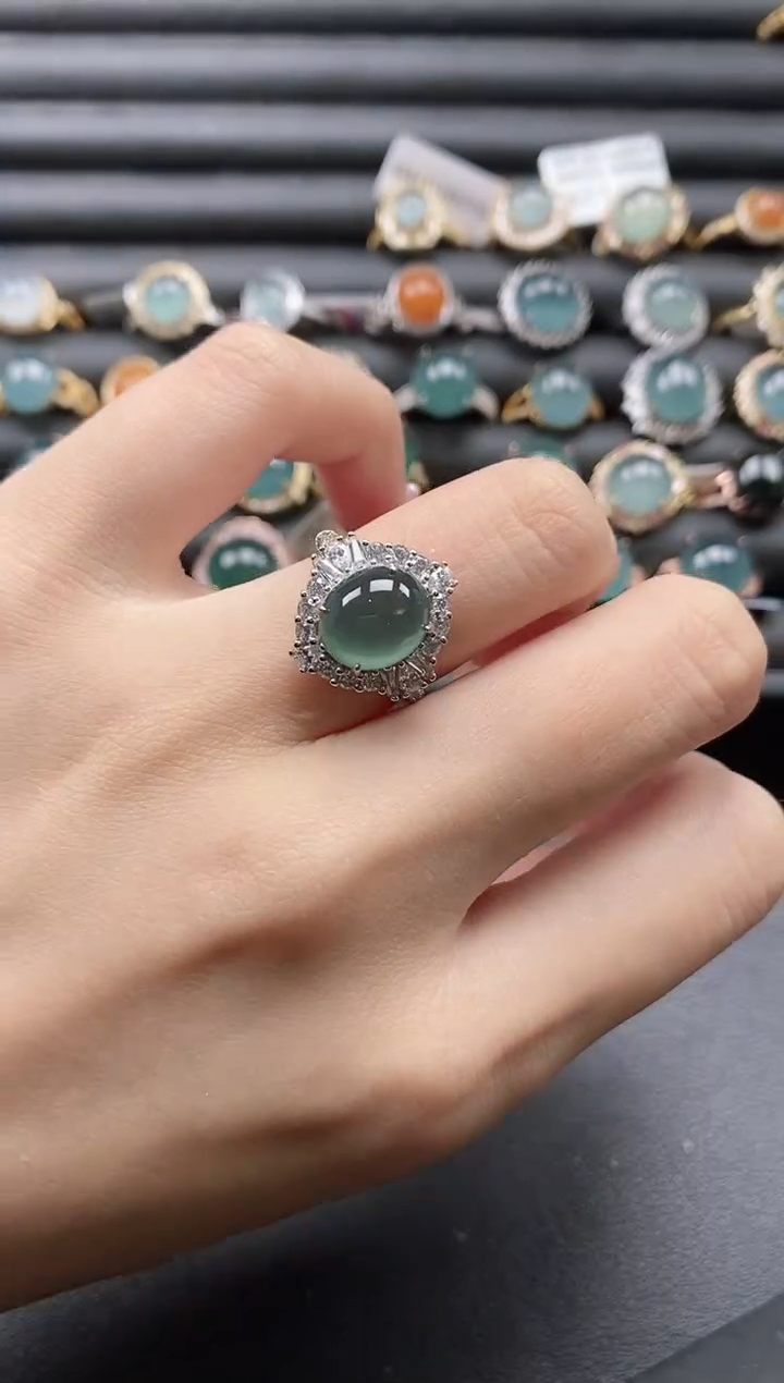 【闪购商品】翡翠戒指银S925镶嵌11111