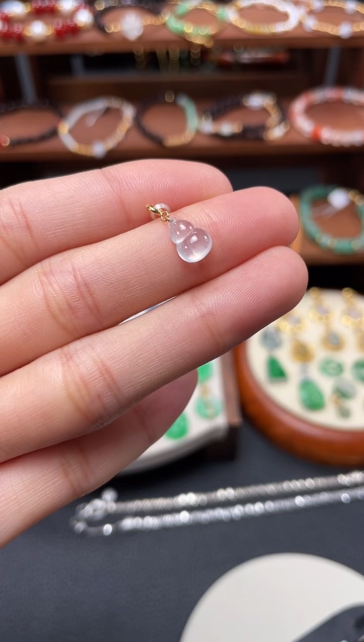 【闪购商品】翡翠吊坠(不含链)18K金镶嵌一个  JK257