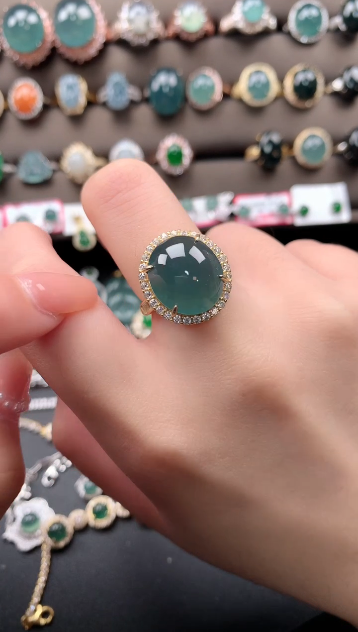 【闪购商品】翡翠戒指银S925镶嵌524124