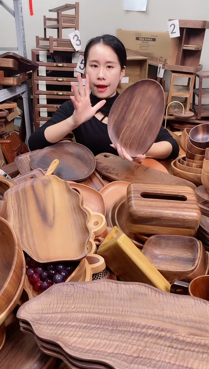 木 南美胡桃木异形盘26*21*2cm 