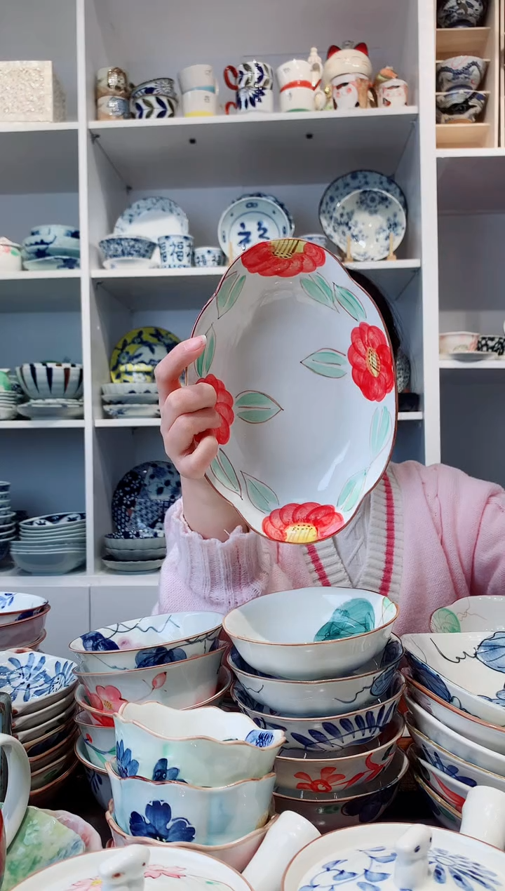 【闪购商品】钛合金日本进口椭圆花朵大钵