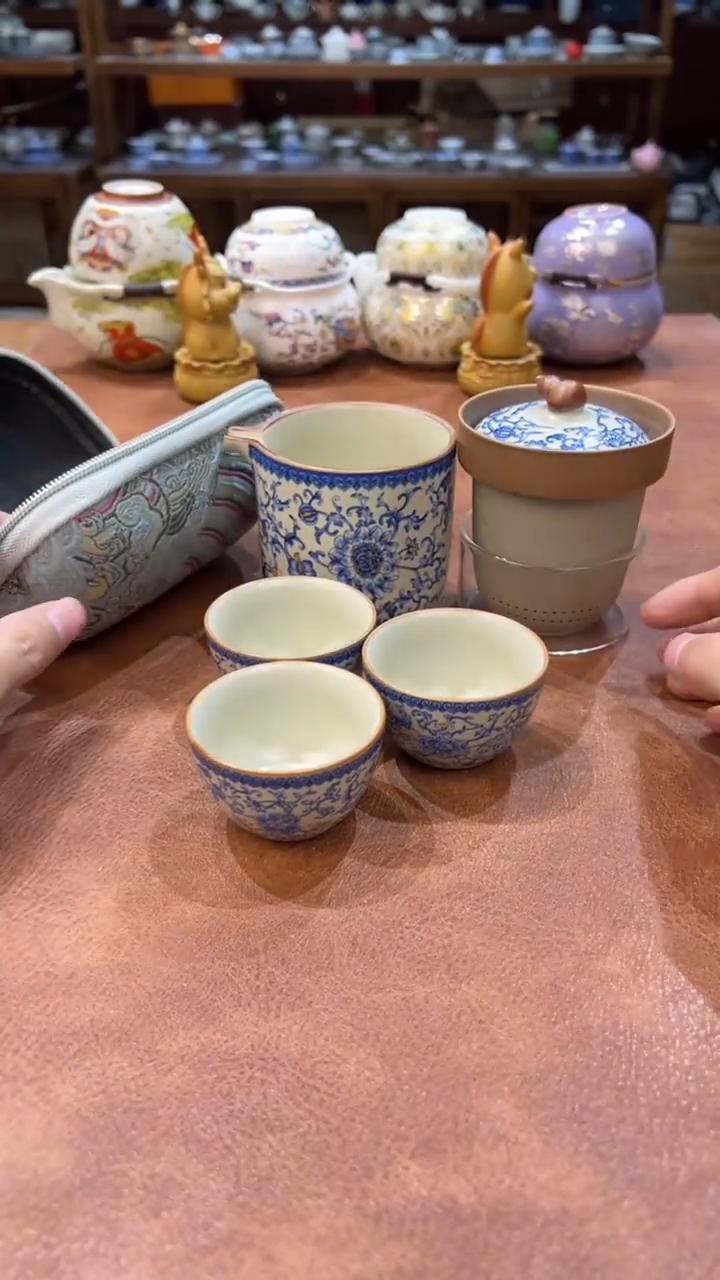 真的很便宜会开片的旅行茶具