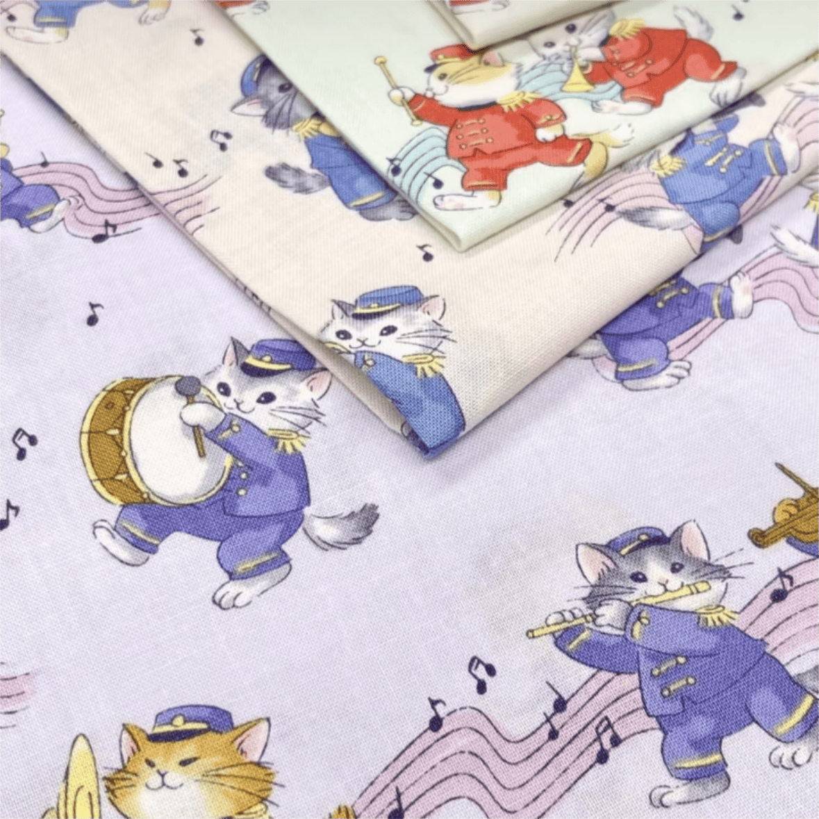 【国内现货】COSMO 演奏小猫纯棉面料手工diy服装包袋布料半米
