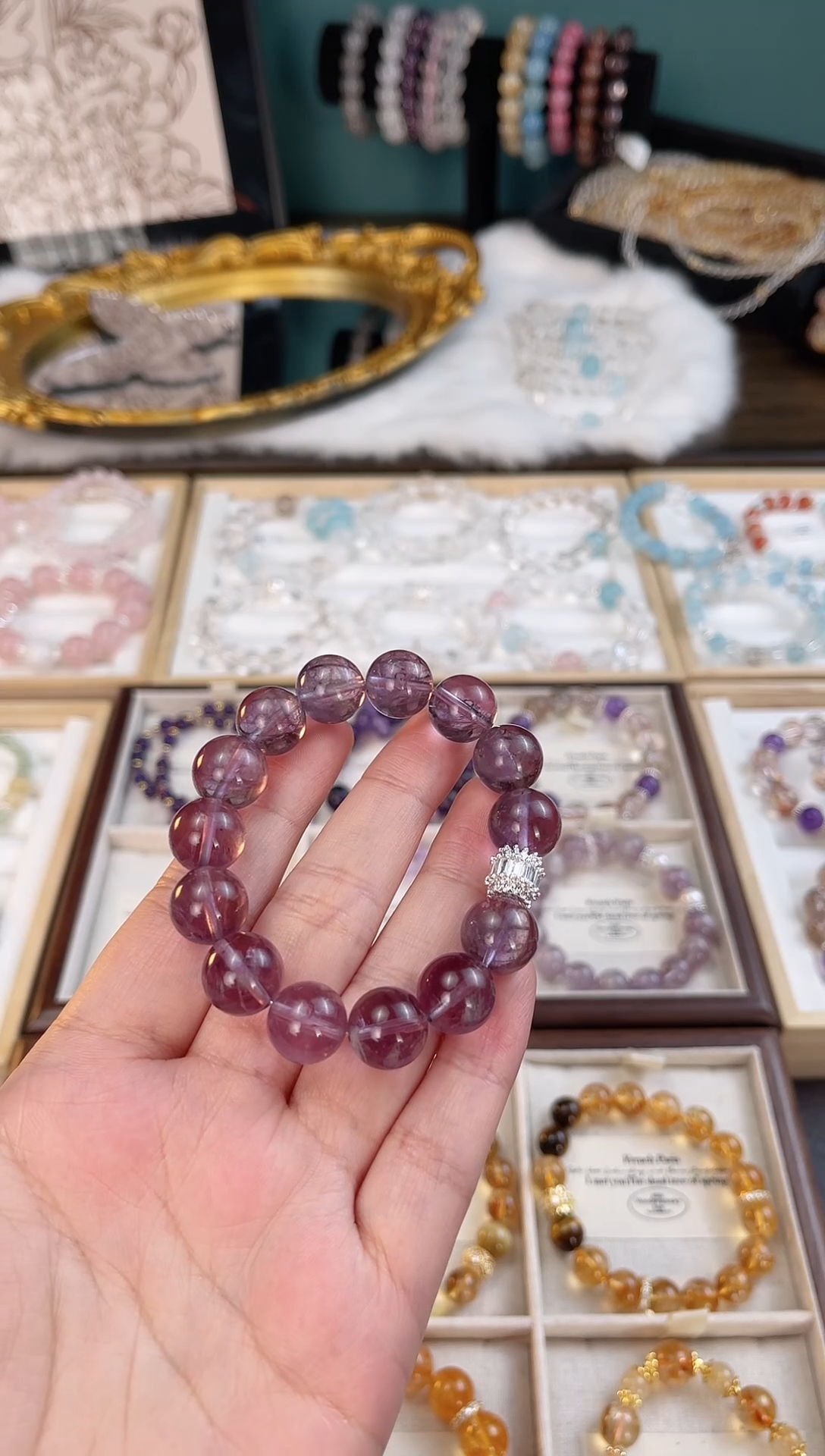 【闪购商品】水晶手串合金天然巴西紫水10mm