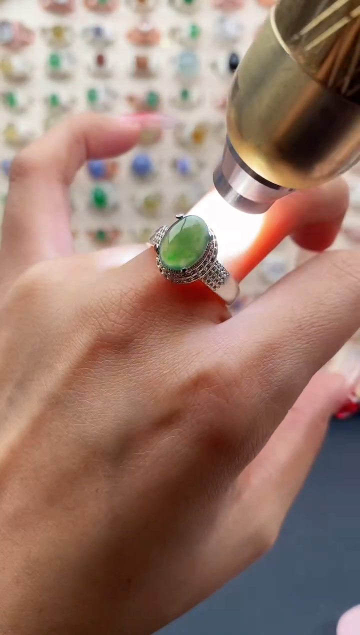 【闪购商品】翡翠戒指未镶嵌缅甸天然A货翡翠222 6+9