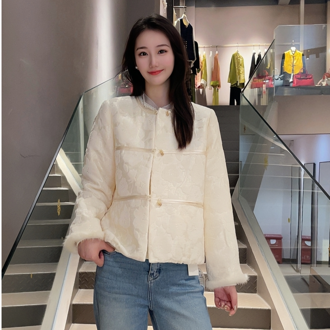 《婷婷定制》冬季新中式国风重工刺绣加棉加棉服6857